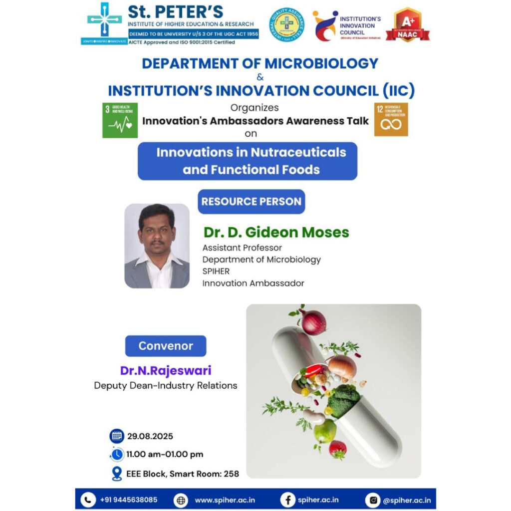 Awareness Talk On Innovation in Nutraceuticals and Functional Foods