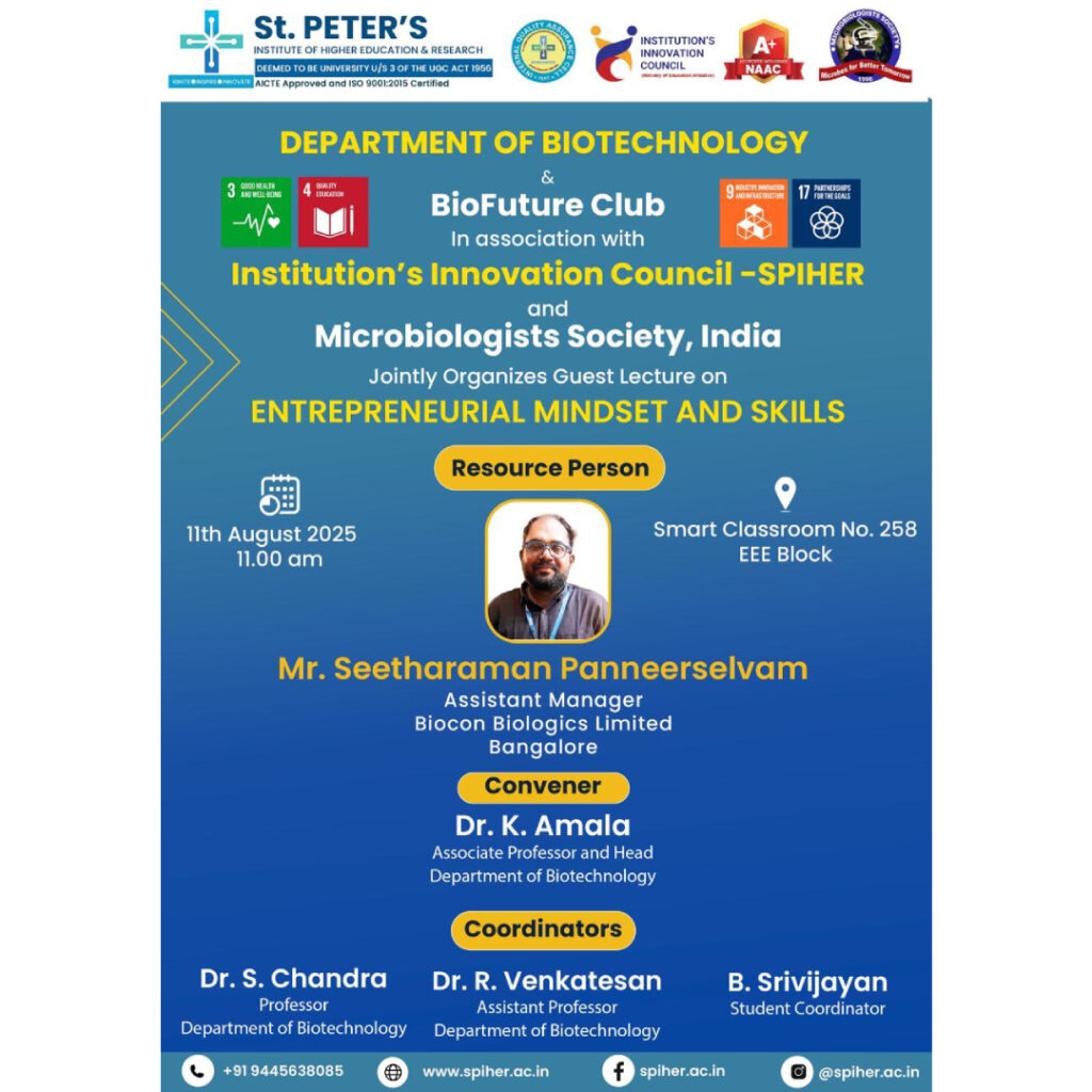 Guest Lecture On Entrepreneurial Mindset and Skills