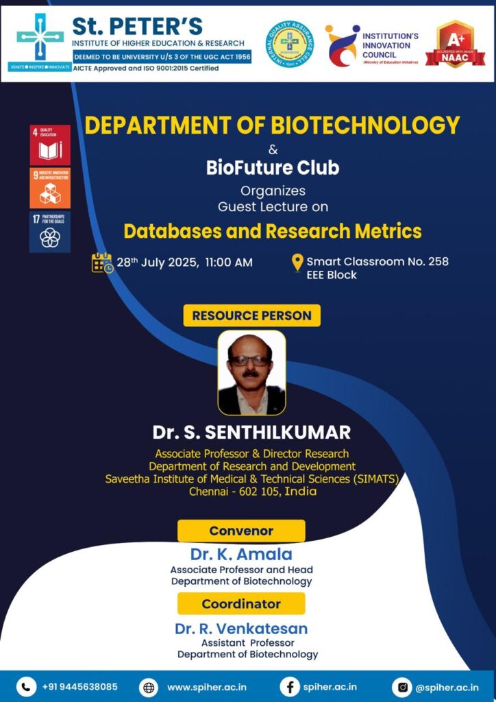 Guest Lecture On Databases and Research Metrics