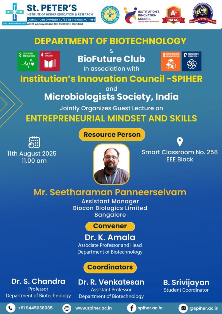 Guest Lecture On Entrepreneurial Mindset and Skills