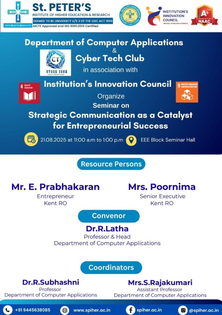 Seminar On Strategic Communication as a Catalyst for Entrepreneurial Success
