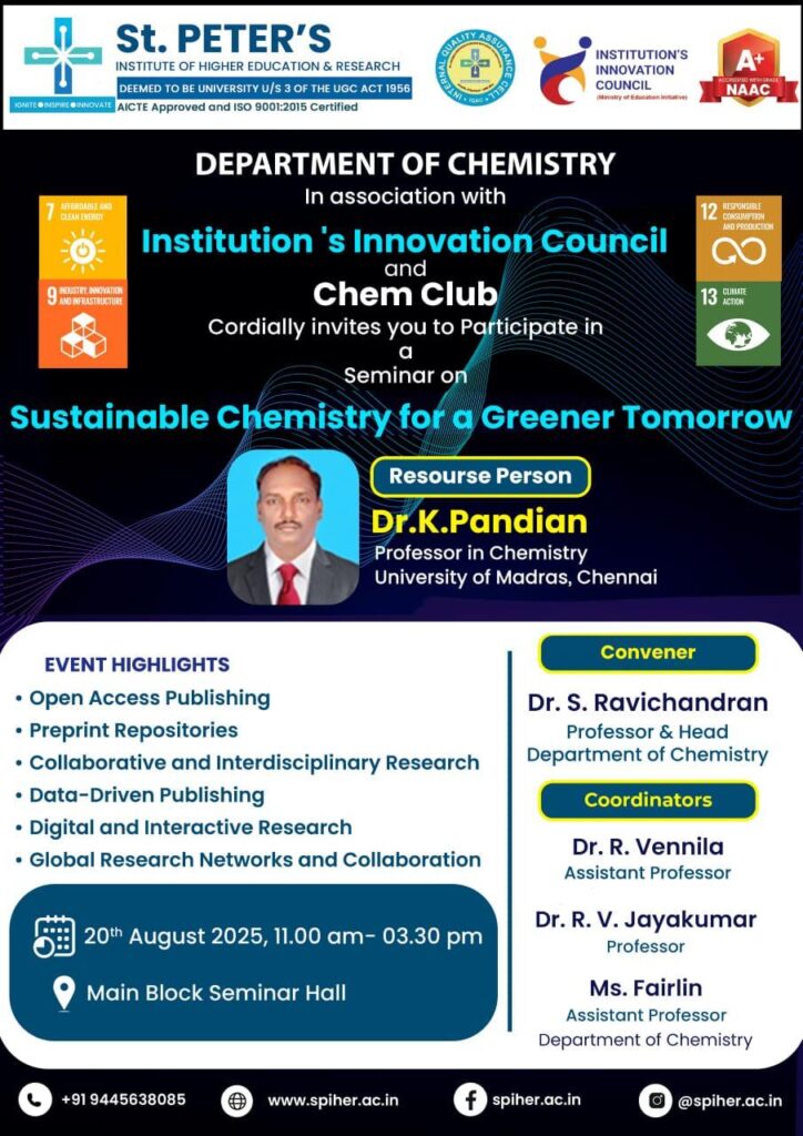 Seminar On Sustainable Chemistry for a Greener Tomorrow