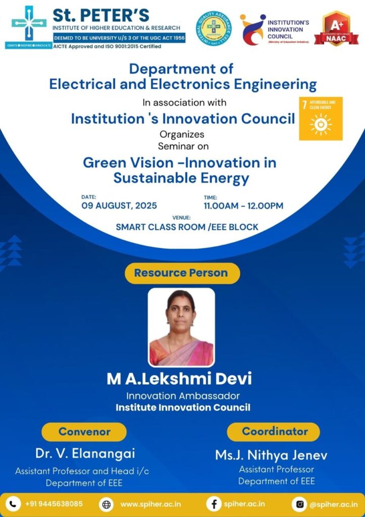Seminar On Green Vision Innovation in Sustainable Energy