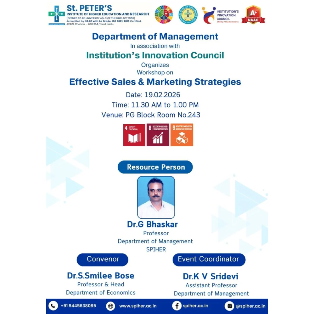 Workshop on Effective Sales & Marketing Strategies