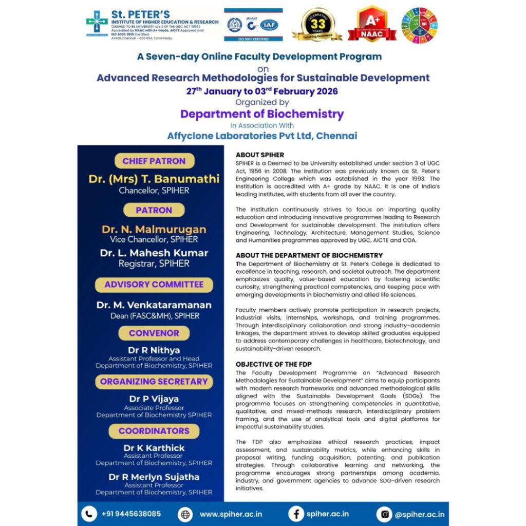 A Seven-day Online Faculty Development Program on Advanced Research Methodologies for Sustainable Development