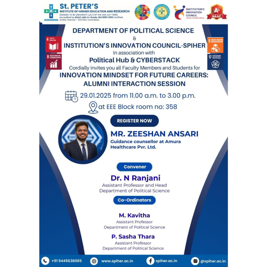 INNOVATION MINDSET FOR FUTURE CAREERS:ALUMNI INTERACTION SESSION