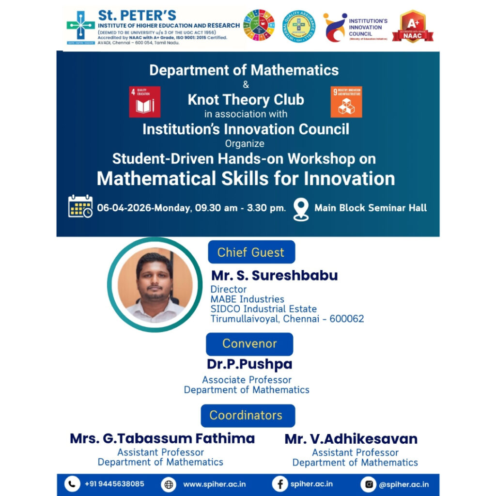 Student-Driven Hands-on Workshop on Mathematical Skills for Innovation