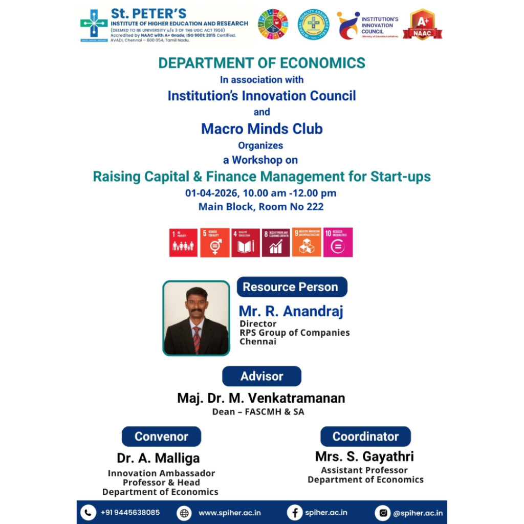A Workshop on Raising Capital & Finance Management for Start-ups