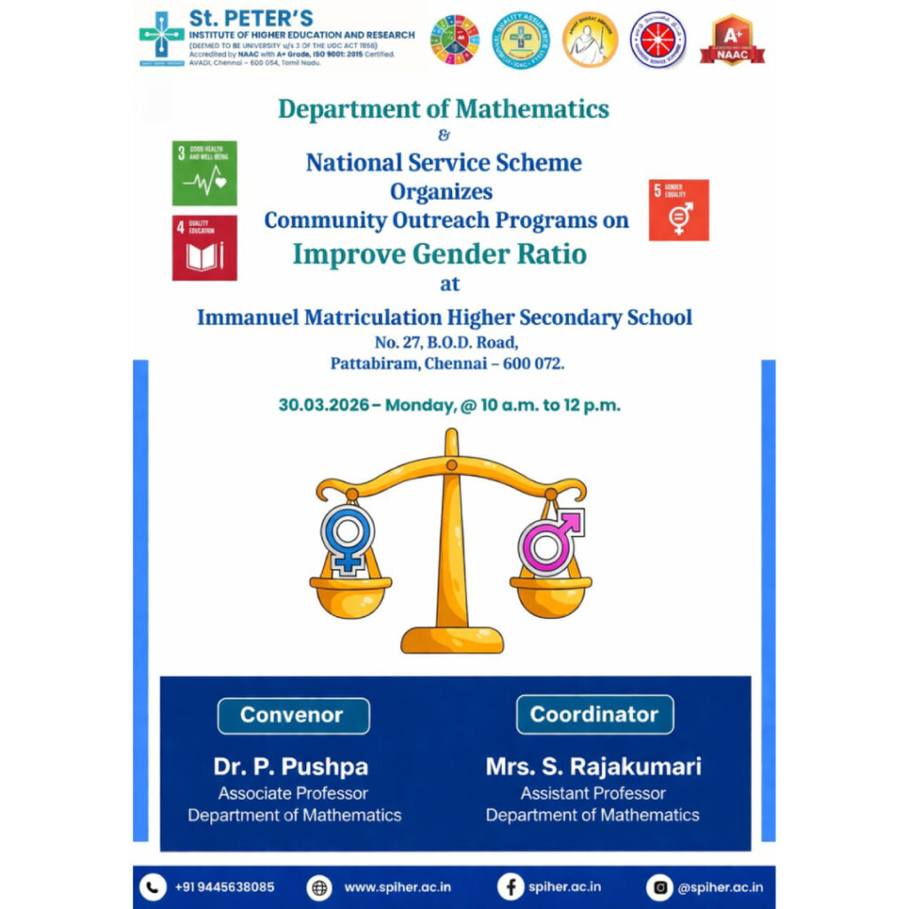 Community Outreach Programs on QUALITY Improve Gender Ratio