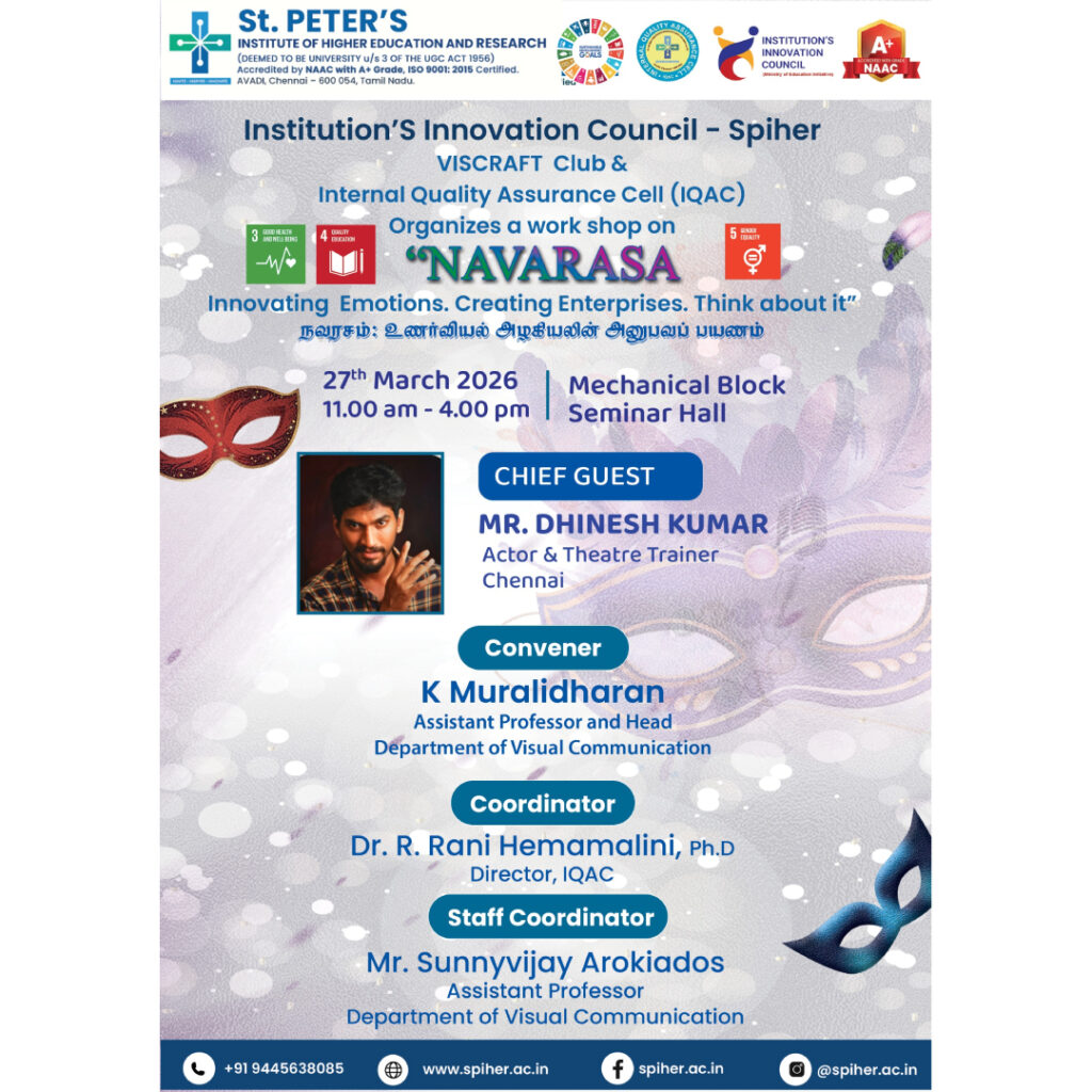 A work shop on “NAVARASA Innovating Emotions. Creating Enterprises. Think about it”