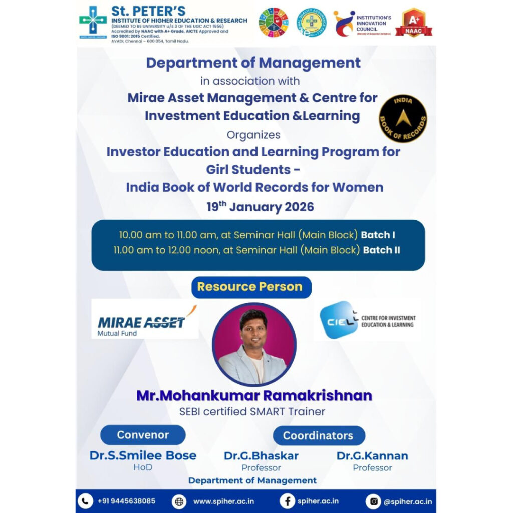 Investor Education and Learning Program for Girl Students – India Book of World Records for Women