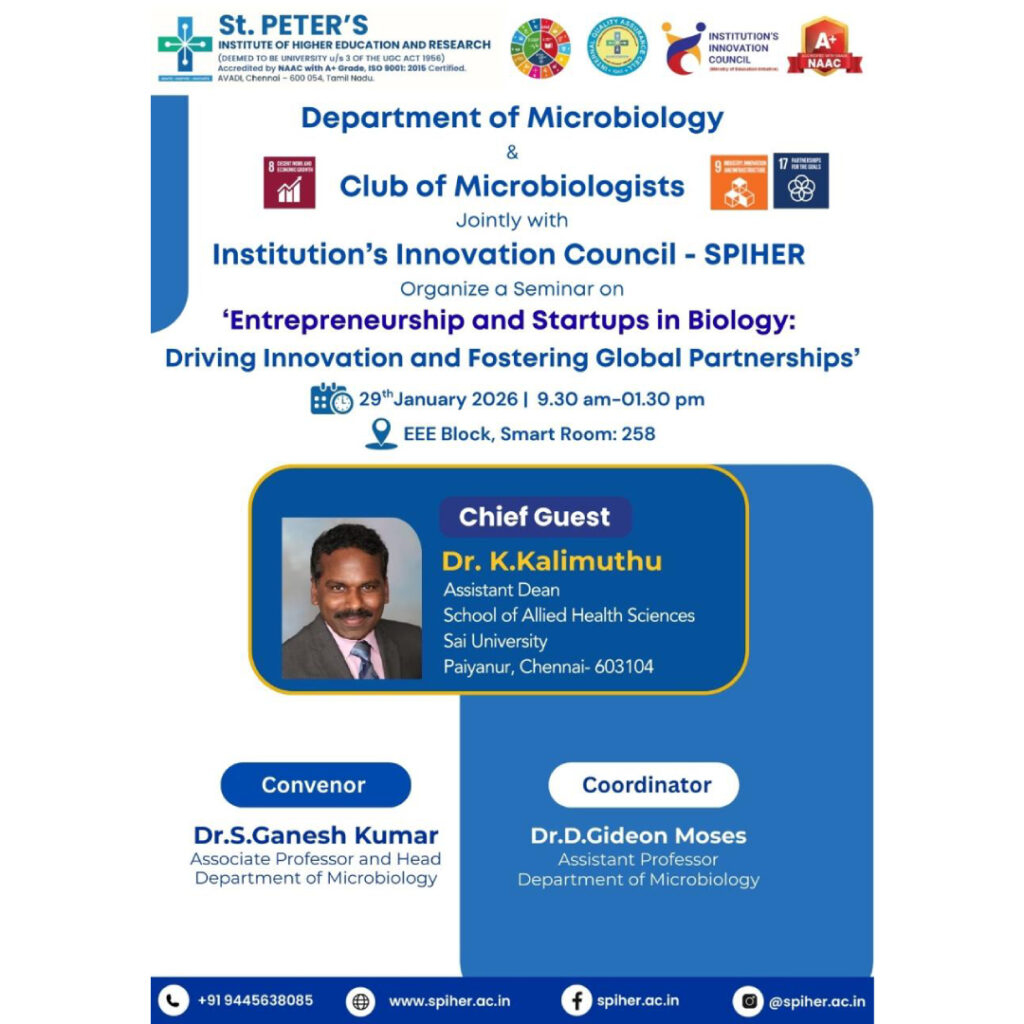 A Seminar on ‘Entrepreneurship and Startups in Biology: Driving Innovation and Fostering Global Partnerships’