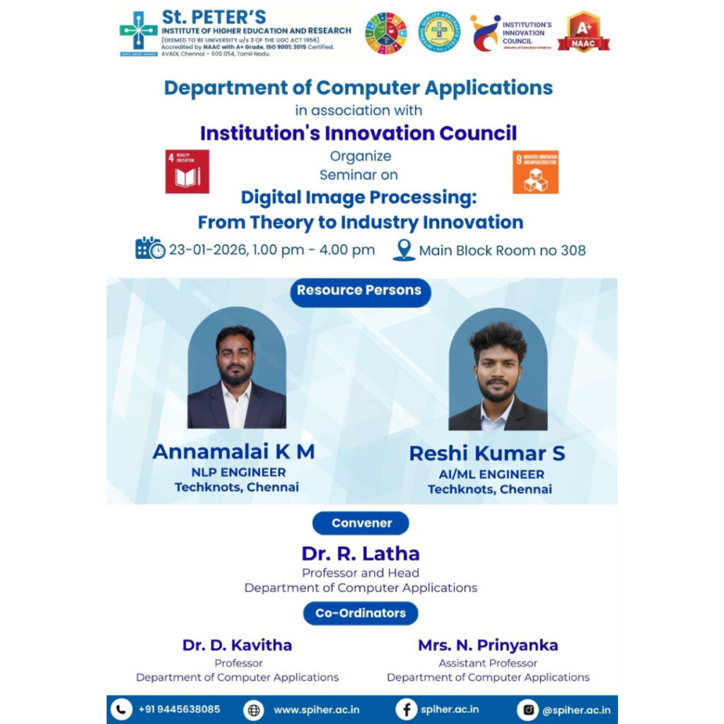 Seminar on Digital Image Processing: From Theory to Industry Innovation